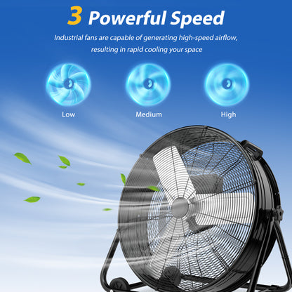 LifePlus 5620 CFM 320 Watt 120 Volt Exhaust Fan Black (#FGD-24T)