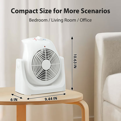 LifePlus 2-in-1 Space Heater & Fan – Energy Efficient with Overheat Protection White (#SFH-185T)