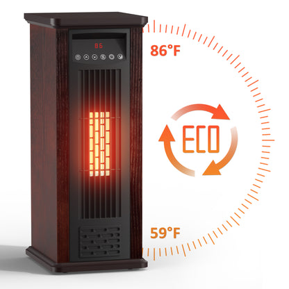 LifePlus 24" 1500W Infrared Quartz Heater – Portable with Remote (#TWH-15Q2)