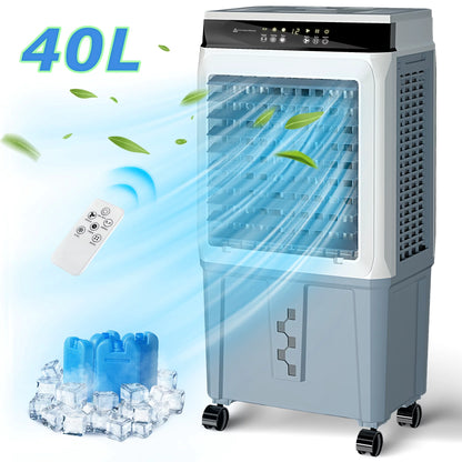 LifePlus 40L Portable Evaporative Cooler & Humidifier – 3600 CFM Powerful Cooling (#JH-370Y)