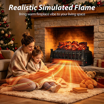 LifePlus 1500W Electric Fireplace Heater, Smart Wifi, Realistic Ember Flame, Space Heater with Remote & Timer for Indoor Home