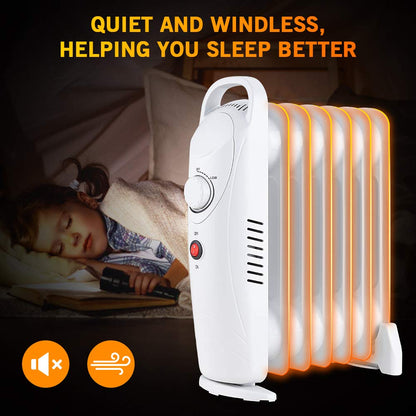 LifePlus 700W Electric Oil Radiator – Portable Heater with Thermostat & Safety (#OH-12)