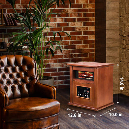 LifePlus Portable Infrared Quartz Heater – Energy Efficient with Remote & Thermostat (#GD9315BCW-3J)