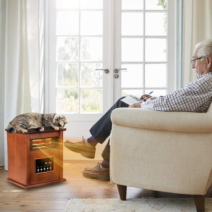 LifePlus Portable Infrared Quartz Heater – Energy Efficient with Remote & Thermostat (#GD9315BCW-3J)
