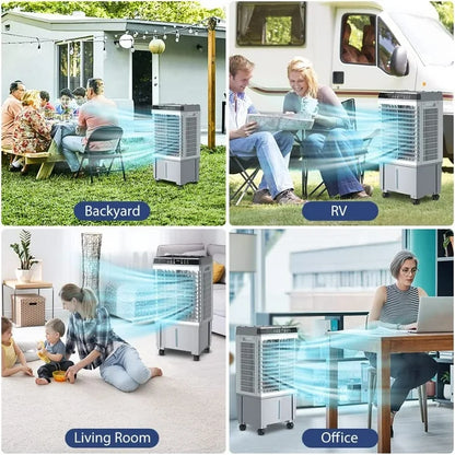 LifePlus 20L Portable Evaporative Cooler & Humidifier – 1800 CFM for Indoor/Outdoor Use (#JH-310Y)