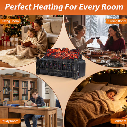 LifePlus 1500W Electric Fireplace Heater, Smart Wifi, Realistic Ember Flame, Space Heater with Remote & Timer for Indoor Home
