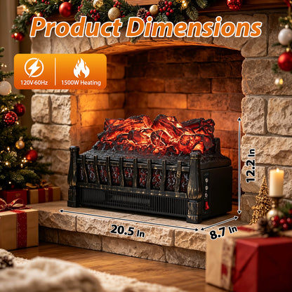LifePlus 1500W Electric Fireplace Heater, Smart Wifi, Realistic Ember Flame, Space Heater with Remote & Timer for Indoor Home